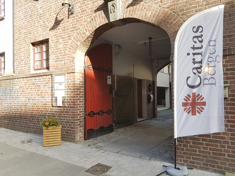 Inngangspartiet til Caritas Bergen
