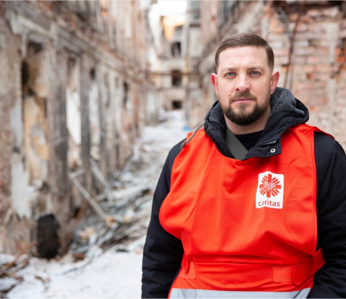 Aid worker in Ukraine