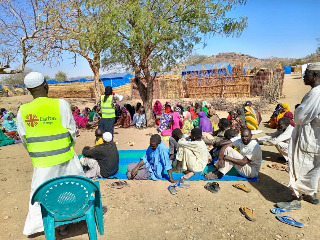 Sudanese refugees on the border with Chad