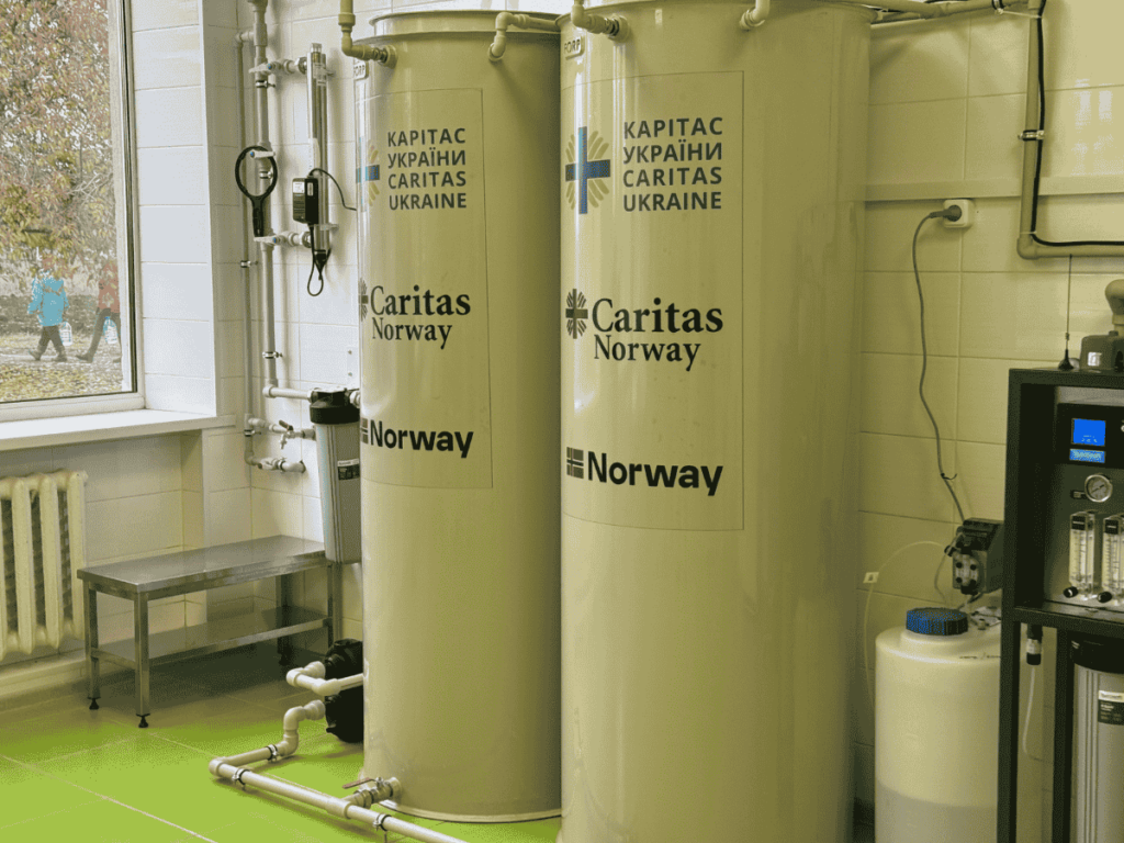 Mobilt vannfiltreringsanlegg i Donetsk