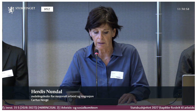 Innenlandssjef Herdis Nundal la frem innspill til statsbudsjettet på Stortinget